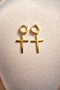 Pendientes acero inoxidable de Cruz Dorados – Elegancia Minimalista y Atemporal