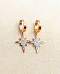 Pendientes de aro con estrella polar y cristales- Brillo celestial